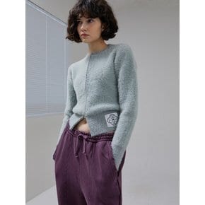 [LINE] Mohair Wool Blend Knit Zip-Up (Ash Green)