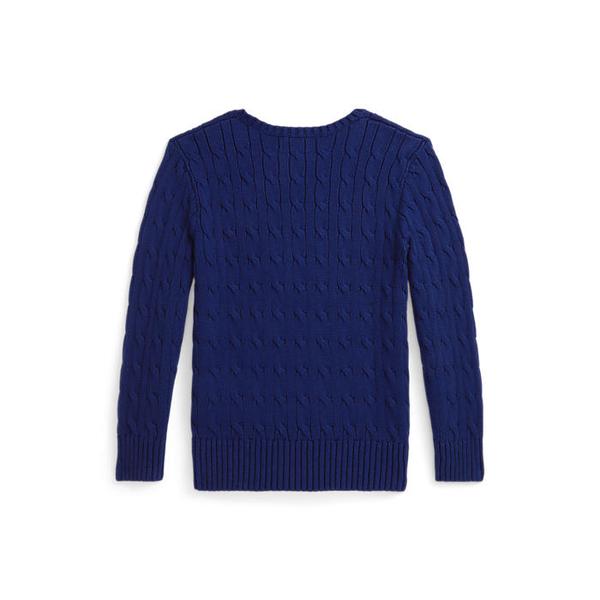 폴로 키즈 남아 2-7세 폴로 베어 케이블 니트 코튼 스웨터(CWPOSWEB6820659400)