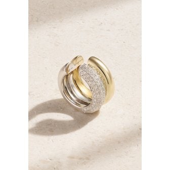 YVONNE LEON PARIS 이본 레옹 9캐럿 옐로우 앤 화이트 골드 다이아몬드 이어커프 1647597314038831