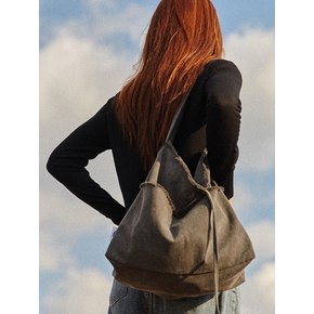 FRINGE HOBO BAG_PIGMENT CHARCOAL