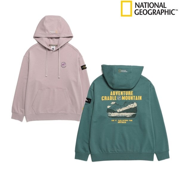 [시흥점] N241UHD020 남여 공용 크레이들 마운틴 그래픽 세미오버핏 후드 티셔츠