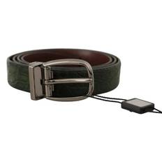 4812773 Dolce  Gabbana Elegant Italian Leather Crocodile Mens Belt