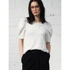 LILY puff-sleeve blouse (OFF WHITE, BLACK)