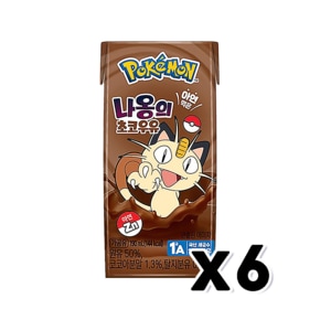 포켓몬 나옹의 초코우유 팩음료 190ml x 6개