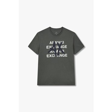 ARMANI EXCHANGE AX 남성 멀티 로고 그래픽 티셔츠(A414130006)다크 카키