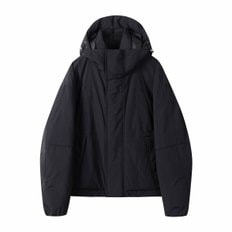 Black Oversized Fit Hood Down Bomber _CWUAW24884BKX