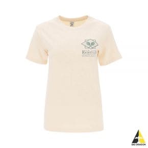 SPORTYRICH NEWYORK RACQUET CLUB T SHIRT - CREAMFOREST (TS885) (뉴욕 라켓 클럽 프린트 티셔