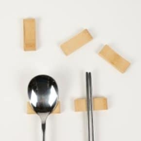 대나무 스푼 숟가락 나무 단면 수저 받침 받침대