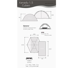 All New 재너두1.5 큐벤/큐벤 텐트/백패킹 1인용/1.5인용텐트/초경량/DAC패더라이트