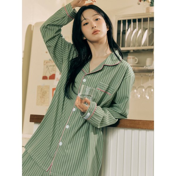 [해원 PICK] 실크핏 웬즈데이 긴팔 커플 잠옷 세트