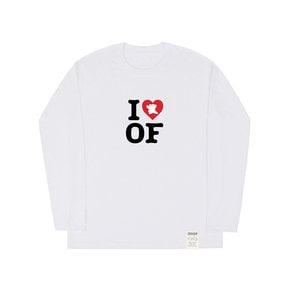 [UNISEX]I LOVE 베어 롱슬리브 티셔츠_화이트