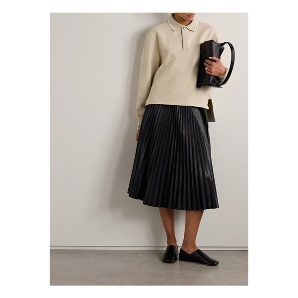 프로엔자슐러 제네비브 스트라이프 코튼 혼방 클로케 폴로 셔츠 뉴트럴 1647597345364951