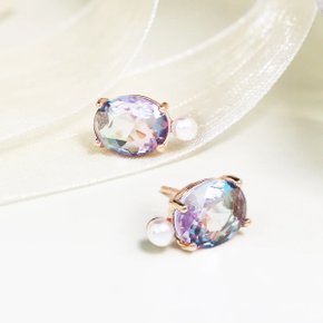 14k 소이 큐빅 진주 귀걸이 [주문제작]