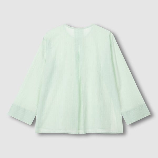 여 퓨어 코튼 긴팔 파자마 셔츠 J2061010290CF