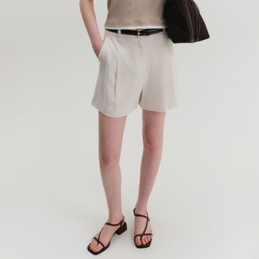 룩캐스트 엠마 린넨 턱 쇼츠 팬츠 / EMMA LINEN TUCK SHORT PANTS_3colors
