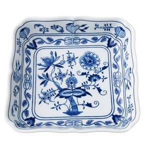 체스키포슬란 쯔비벨무스터 도자기 사각 샐러드접시-21cm/1개 (CB058)