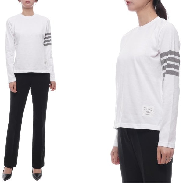 [부산점] 25FW 여성 사선 스트라이프 긴팔티셔츠 (FJS103G 07862 100 25F)