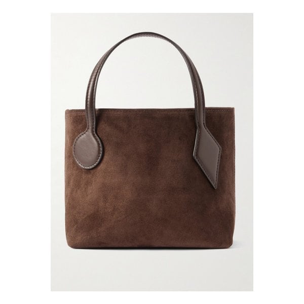 리프너 마이크로 가죽 트리밍 스웨이드 토트백 46376663162883549