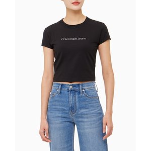 Calvin Klein Jeans [파주점] [캘빈클라인진]CK진여성 인스티튜셔널 로고 베이비 반팔 티셔츠J221172-BEH