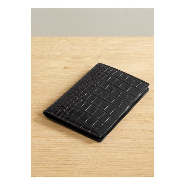 스마이슨 마라 크로커다일 이펙트 가죽 여권 홀더 브라운 46376663162874294