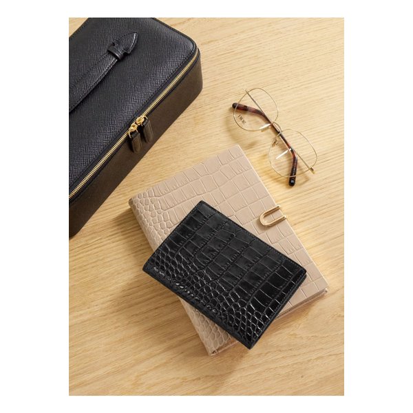 스마이슨 마라 크로커다일 이펙트 가죽 여권 홀더 브라운 46376663162874294