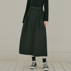 Waistband Volume Maxi Skirt - BLACK