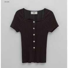 (T-6838)OWEN SQUARE NECK SLIM KNIT