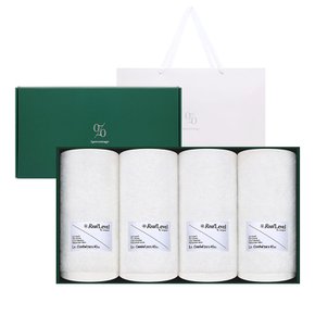 송월타올 1퍼센테이지 밀크폼 210g 40수 타올 4P 선물세트