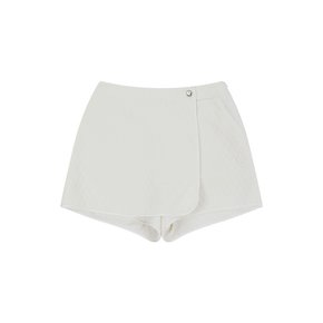 JERSEY QUILTED CULOTTE PANTS - IVORY