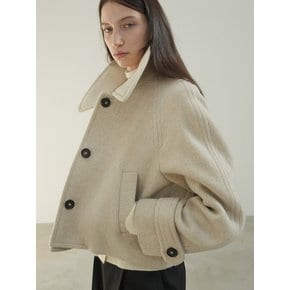 RAGLAN SHORT WOOL COAT / OATMEAL