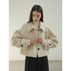 RAGLAN SHORT WOOL COAT / OATMEAL