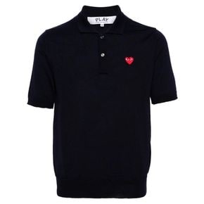 24 FW 꼼데가르송플레이 heart patch wool polo shirt AXN094051 TP427430163 92505321