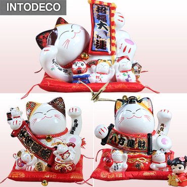 Manekineko 행운을 부르는 일본 복고양이 마네키네코 중형 3종