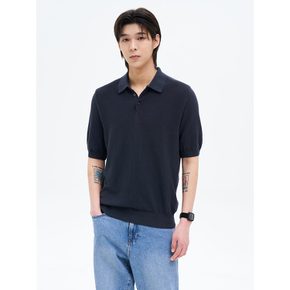 쿨터치 카라 반소매 니트  블루 (425451LY1P)