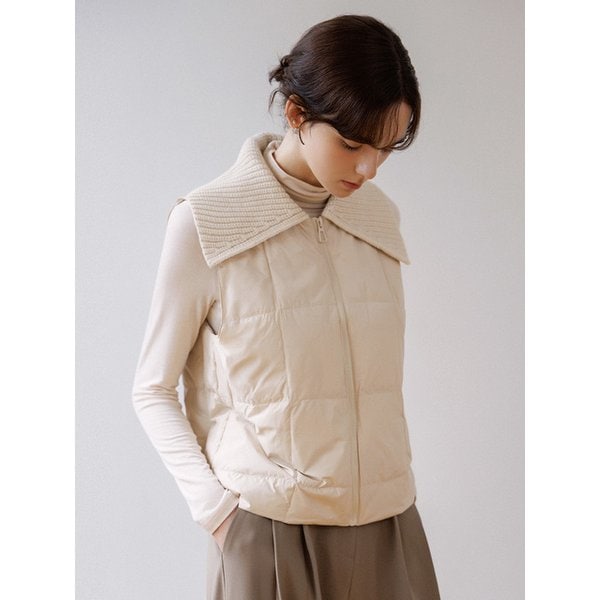 경량핏 니트 카라 집업 베스트_2color