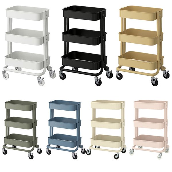 RASKOG 로스코그 트롤리 소형 28x38x61cm/이동식수납함/주방카트/기저귀함/이동식선반