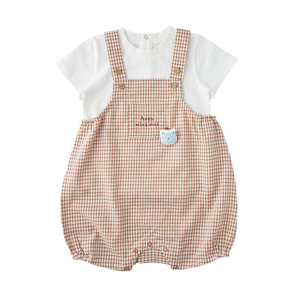 [여주점] [오프라벨 여주점] 밍크뮤 (RD) 클래식체크우주복SET (35312-601-01)