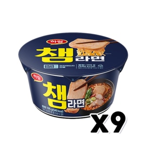 하림 챔라면 컵용기면 195g x 9개