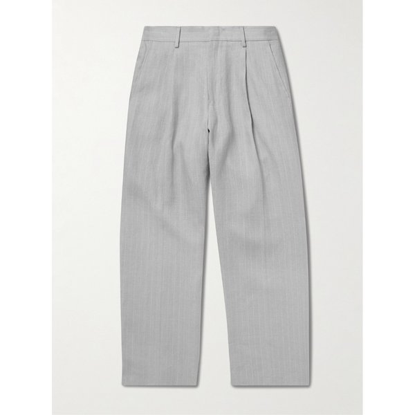 NN.07 Kay 1455 스트레이트 레그 플리츠 핀스트라이프 리넨 팬츠 46376663163055525