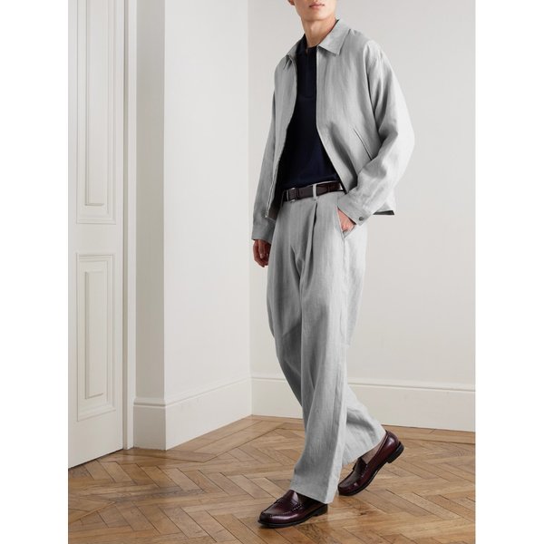 NN.07 Kay 1455 스트레이트 레그 플리츠 핀스트라이프 리넨 팬츠 46376663163055525