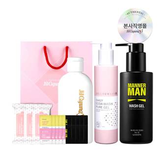 질경이 [선물세트]매너맨150ml+퓨어젤200ml+럽젤100ml+티슈x3개+맨샘플x10개+(퓨어젤+톤업)샘플x5개