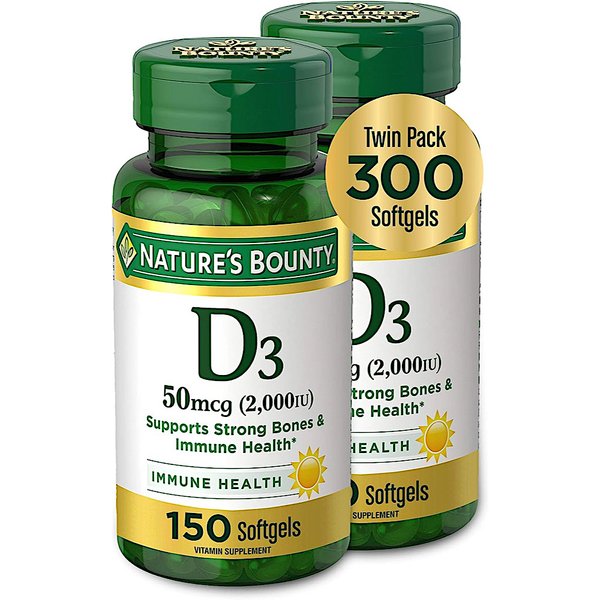 네이쳐스 바운티 비타민D3 2000IU Natures Bounty Vitamin D3 150소프트젤 2개
