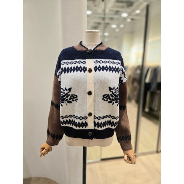 [부산점] 배색 모티브 가디건 (PQ4KG161)