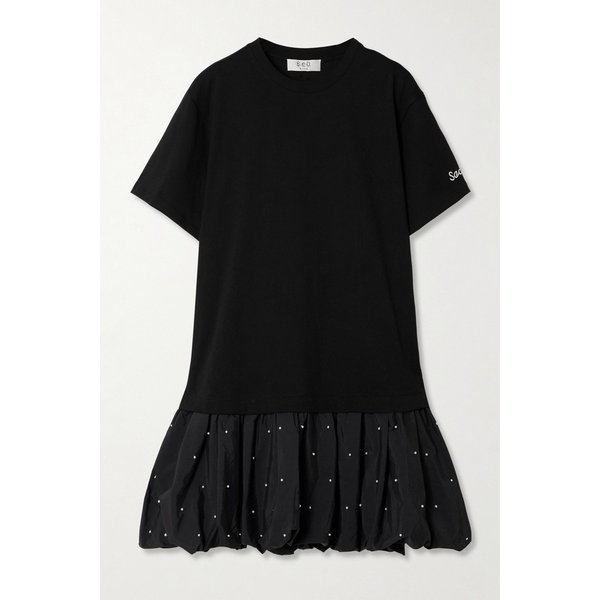 알베르타 코튼 저지 인조 진주 장식 셸 미니 원피스 46376663162969424