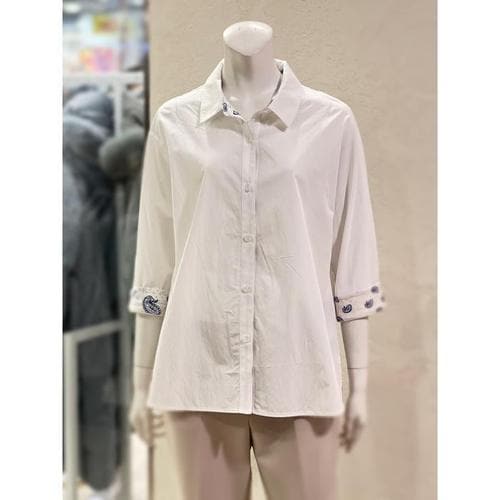 벨리시앙 세이브존01 페이즐리 배색 코튼 블렌드 블라우스(2color) BL3105(1)