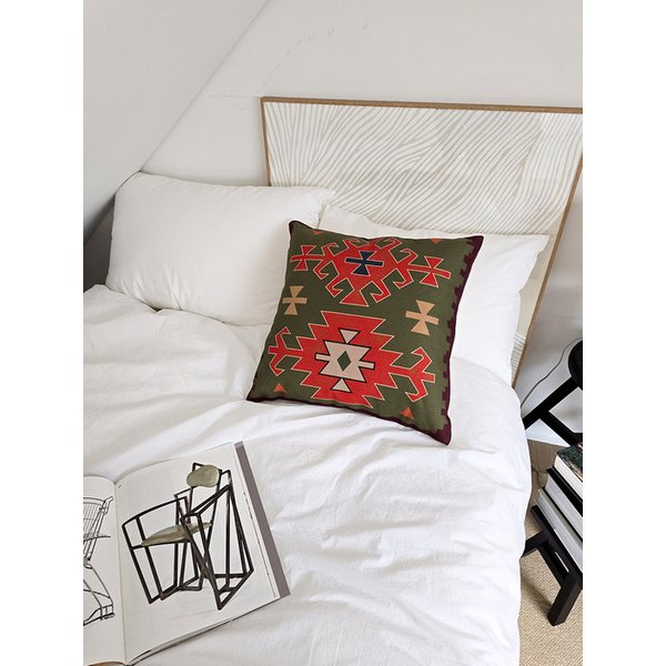 에스닉 가든 캔버스 쿠션 커버