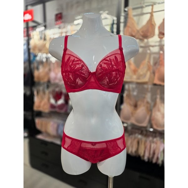 [시흥점] S 비너스 ) 오르화 쉬폰레이스 홑겹 브라, 헴팬티 세트 [OBR7863/OPT7863H-RD]