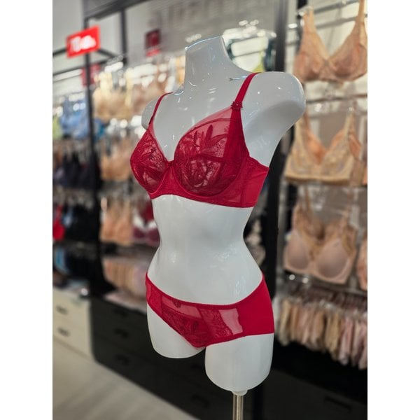 [시흥점] S 비너스 ) 오르화 쉬폰레이스 홑겹 브라, 헴팬티 세트 [OBR7863/OPT7863H-RD]