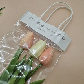 꽃포장 꽃다발 봉투 꽃집 포장 투명 쇼핑백 소형