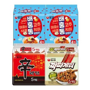 농심 신라면 5p + 짜파게티 5p + 배홍동 비빔면 4p x 2개 기획세트, 2...